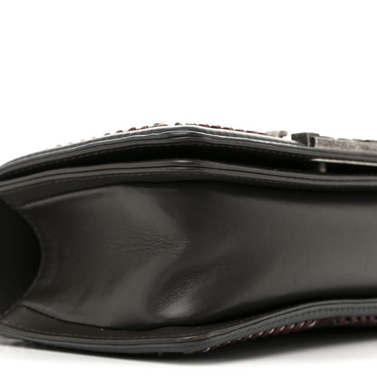 Chanel Calfskin Quilted Small Boy Top Handle Flap Grey Burgundy 11 of 15
