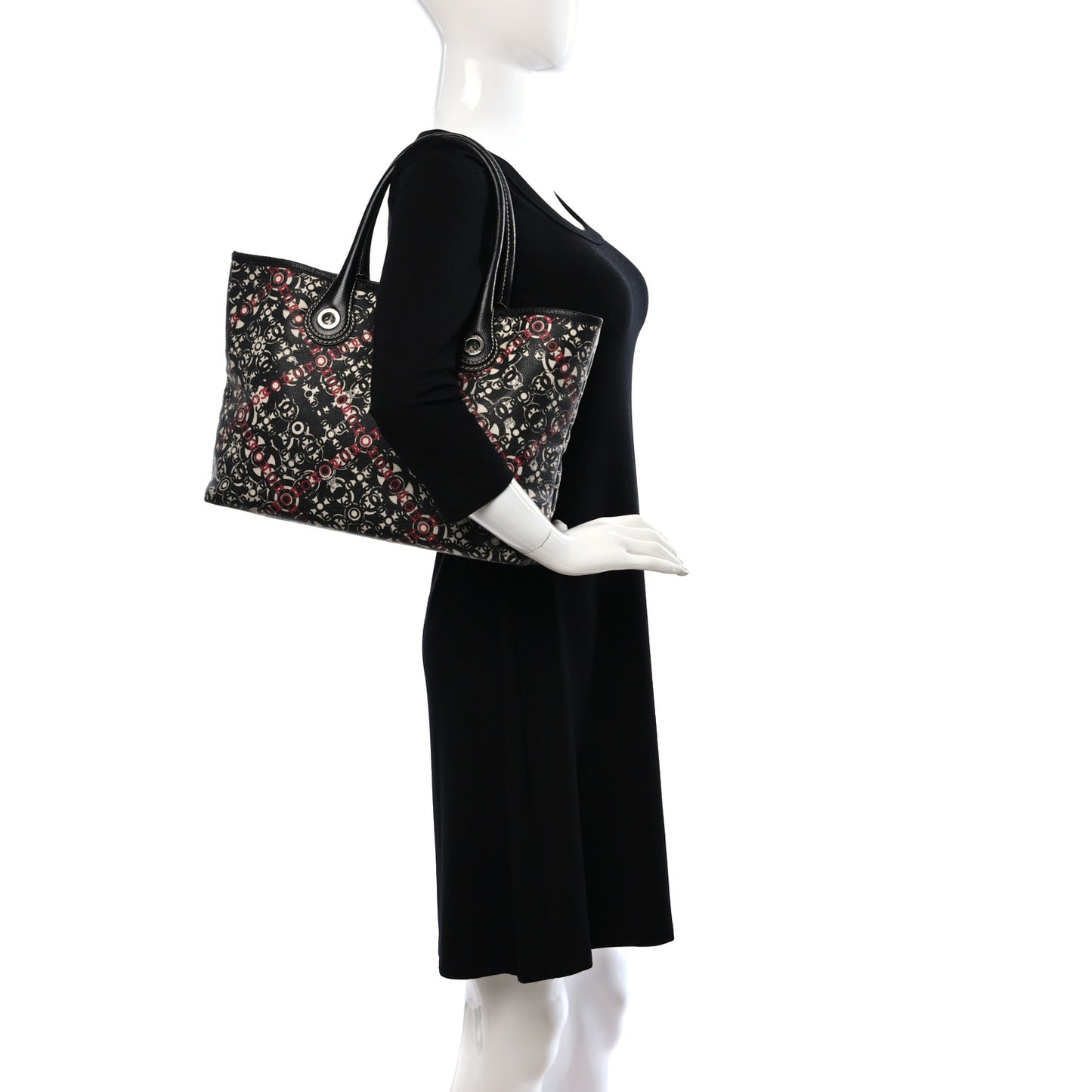 Coated Canvas Coco Small Tote Black