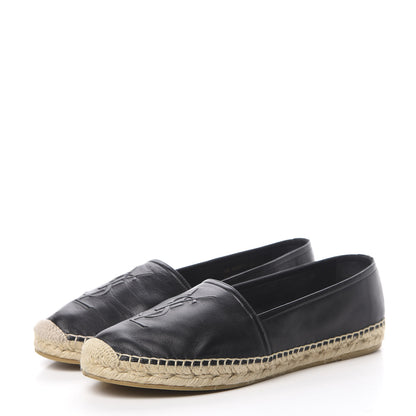 Saint Laurent Lambskin Monogram Espadrilles 40 Black 3 of 8