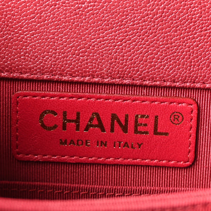Chanel Caviar Quilted North South Boy Flap Red 6 of 10