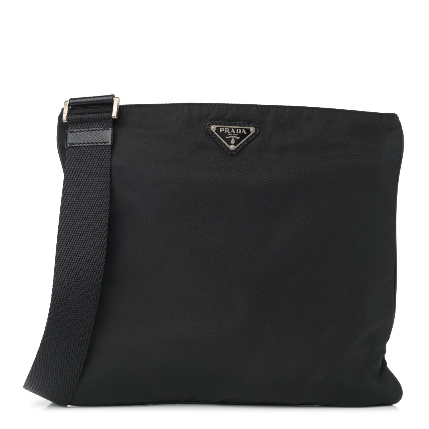Prada Nylon Vela Flat Messenger Bag Black 1 of 9