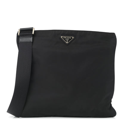 Prada Nylon Vela Flat Messenger Bag Black 1 of 9