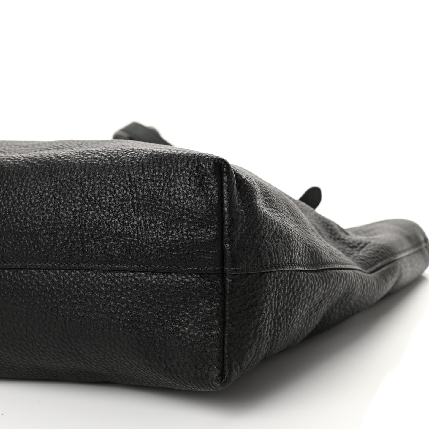 Vitello Daino Shopping Tote Black