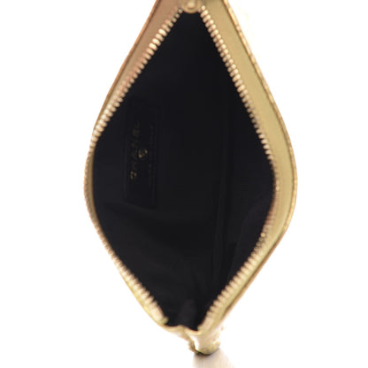 Chanel Metallic Calfskin Crocodile Embossed Cocodile Cosmetic Case Gold 5 of 8