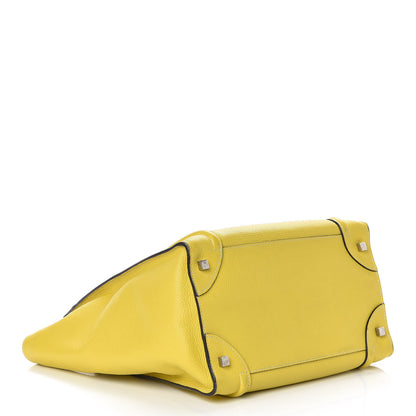 Celine Drummed Calfskin Mini Luggage Chartreuse 4 of 8