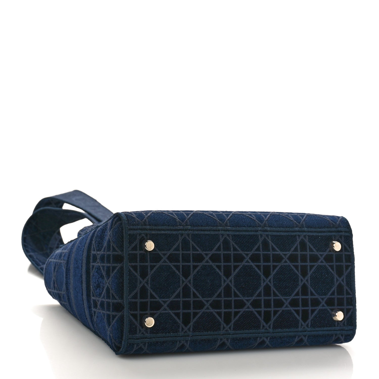 Christian Dior Velvet Cannage Medium Lady D-Lite Blue 4 of 8