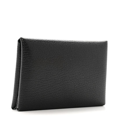 Hermes Chevre Mysore Calvi Duo Card Case Black 3 of 8