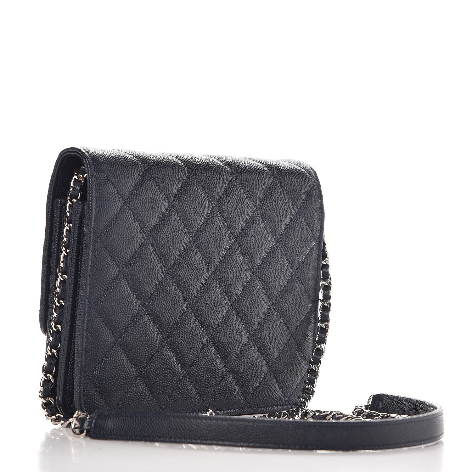 Chanel Caviar Quilted Square Wallet On Chain WOC Navy 3 of 9