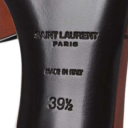 Saint Laurent Calfskin Tribute 85 Slide Sandals 39.5 New Papaya 8 of 13