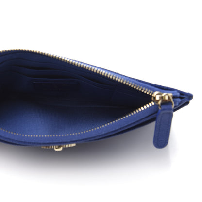 Chanel Caviar Quilted Mademoiselle Vintage Zip Pouch Blue 5 of 9