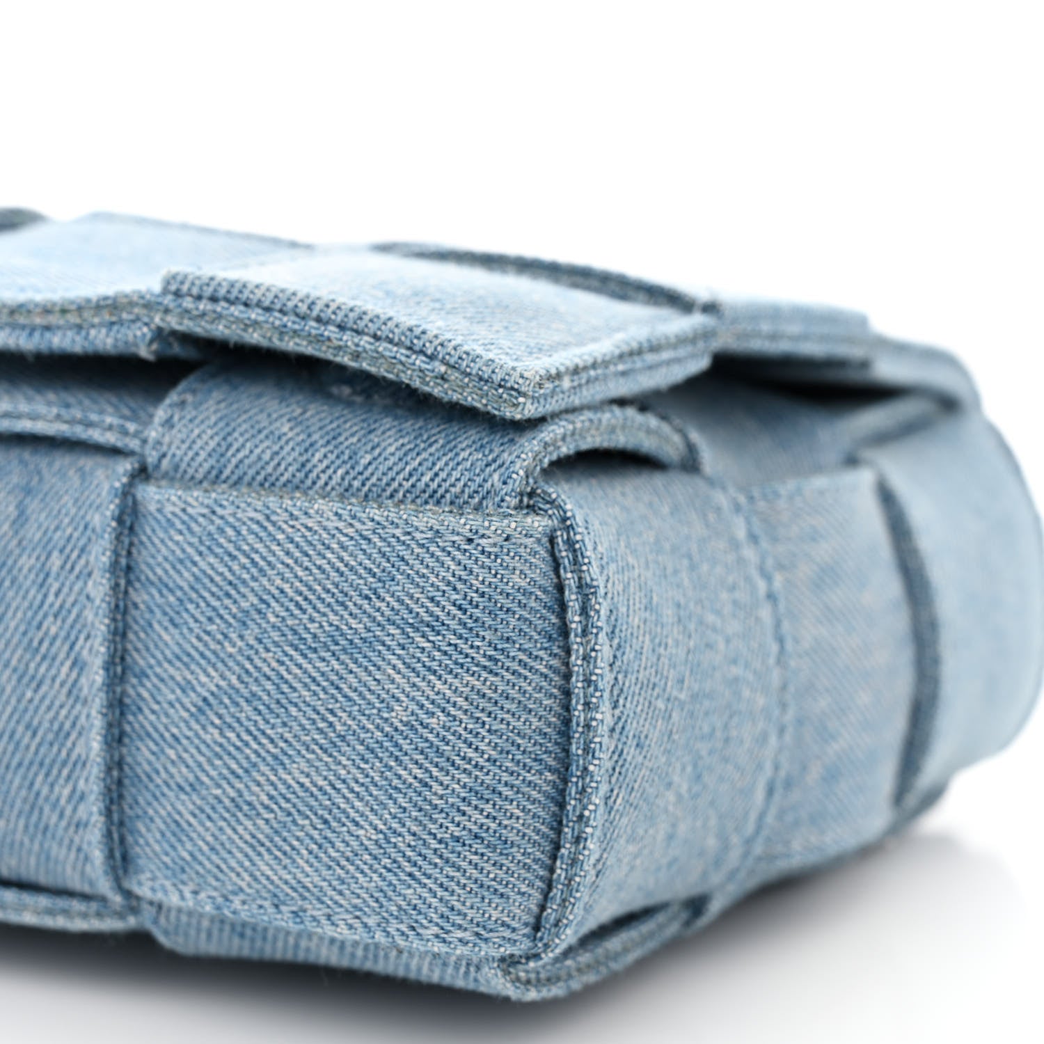 Bottega Veneta Denim Maxi Intrecciato Cassette Crossbody Bag Washed Indigo 10 of 10