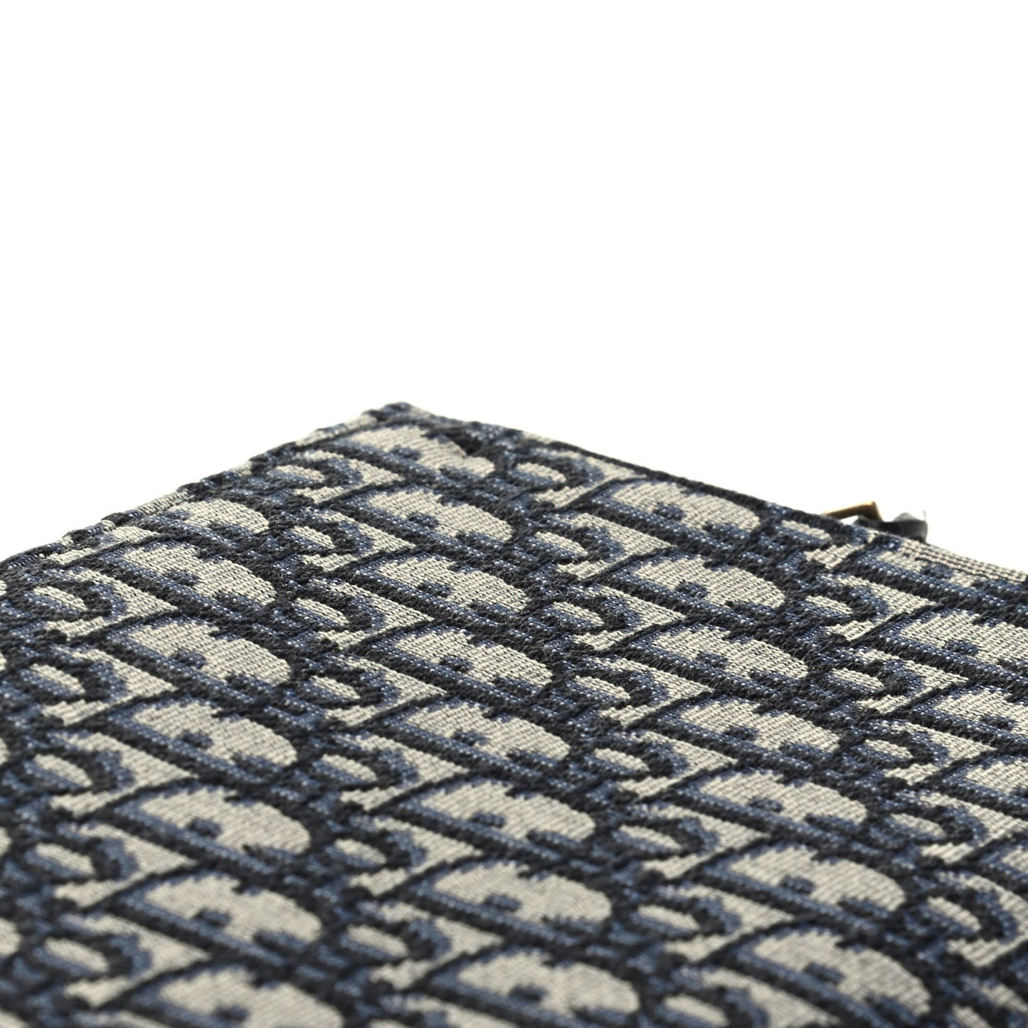 Oblique Zipped Pouch Clutch Blue
