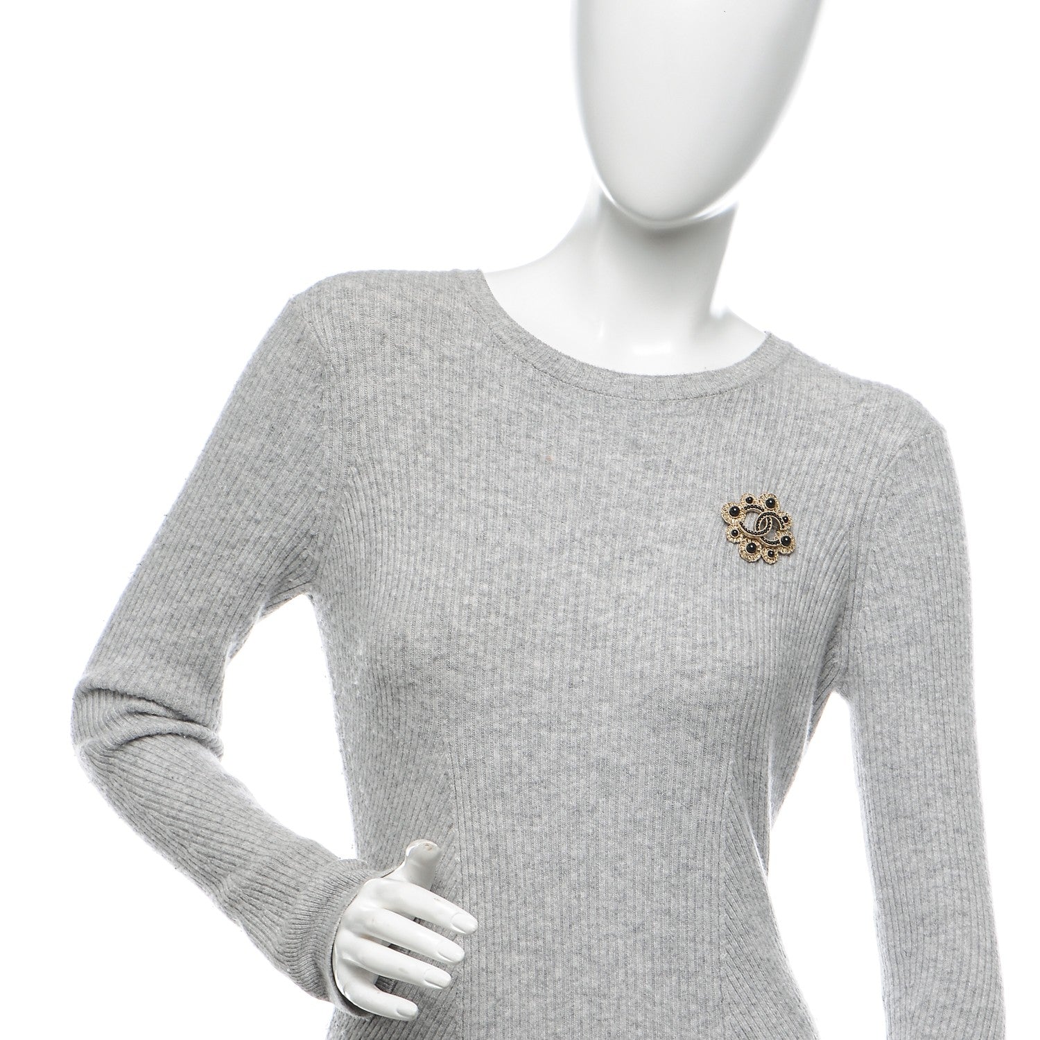 Chanel CC Paris Rome Brooch Black Gold 2 of 4