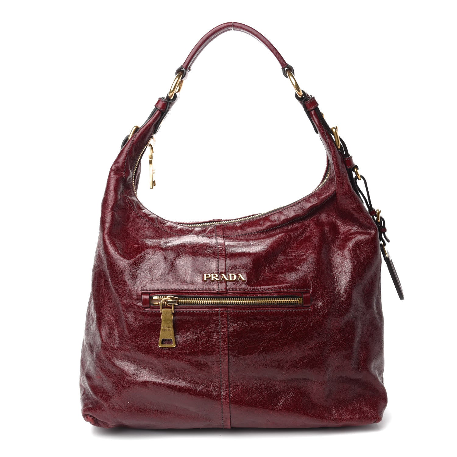 Prada Vitello Shine Hobo Amaranto 1 of 12