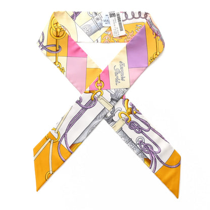 Hermes Silk Cliquetis Twilly Bouton D'Or Mauve 1 of 4