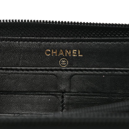Chanel Lambskin Quilted Boy Zip Around Wallet Black 7 of 10