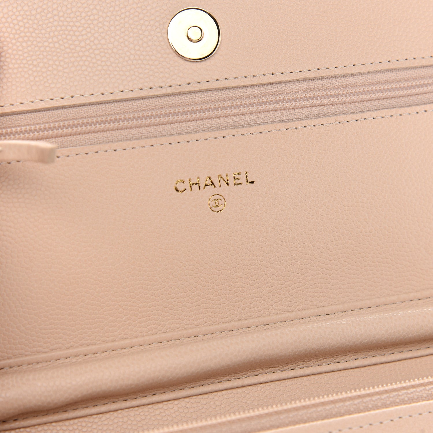 Chanel Caviar Quilted Coco Candy Wallet On Chain WOC Beige 6 of 10