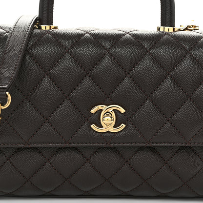 Chanel Caviar Quilted Mini Coco Handle Flap Dark Brown 8 of 10
