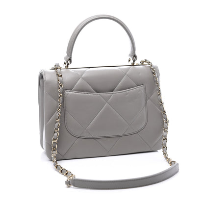 Chanel Lambskin Quilted Small Trendy CC Top Handle Flap Grey 2 of 11