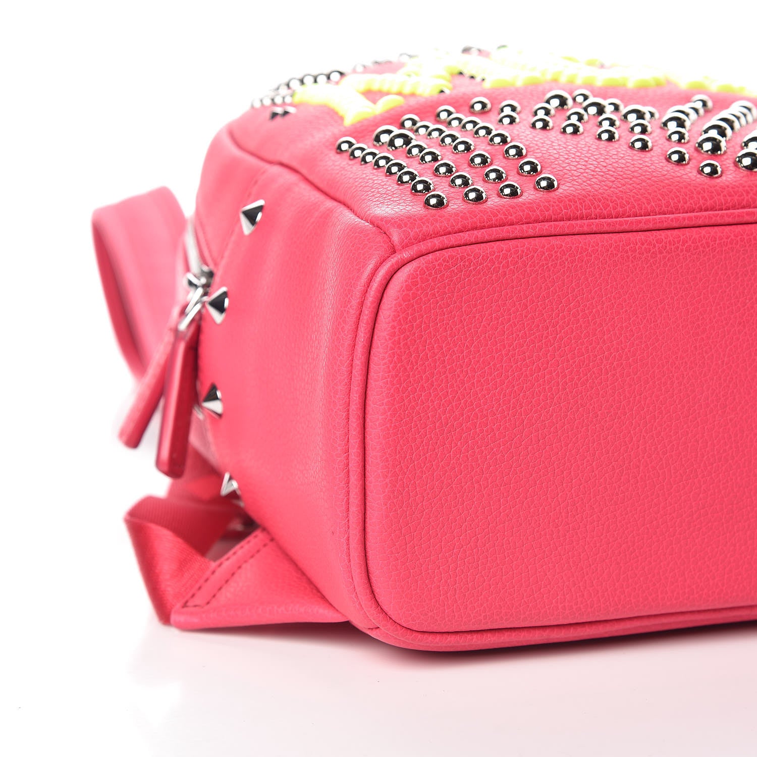 MCM Calfskin Neon Studded Stark Backpack Love Potion 5 of 8