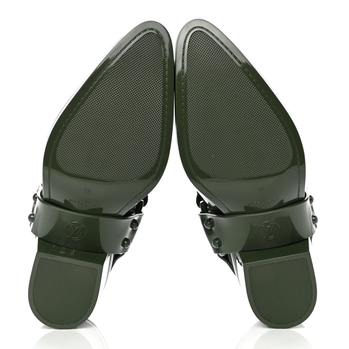 Rubber Monogram Rhapsody Ankle Boots 38 Kaki