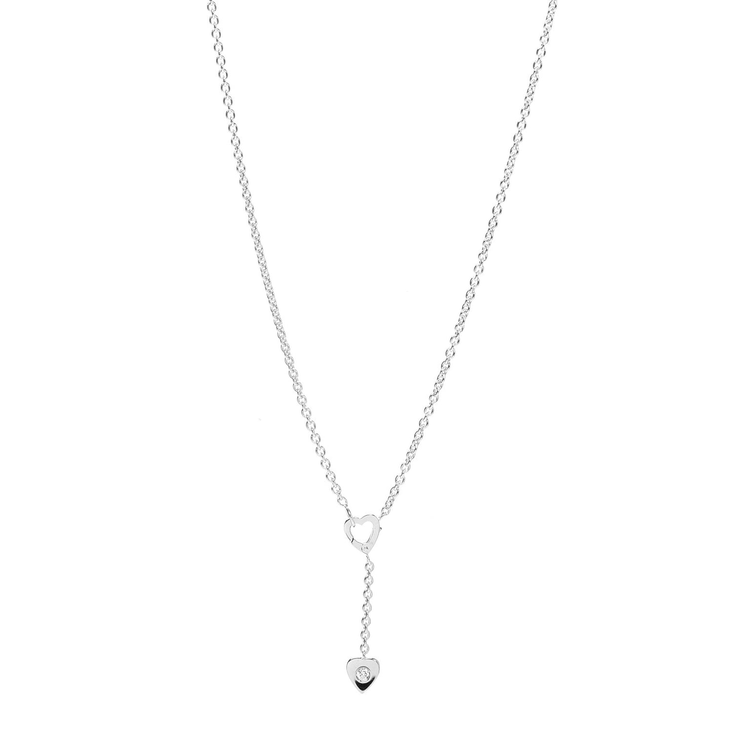 18K White Gold Diamond Mon Amour Lariat Necklace