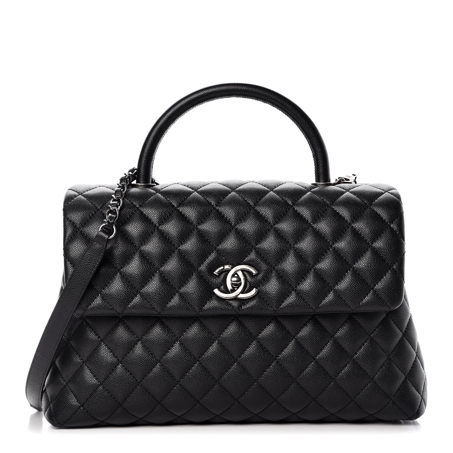 Chanel Caviar Quilted Medium Coco Handle Flap Black 1 of 8