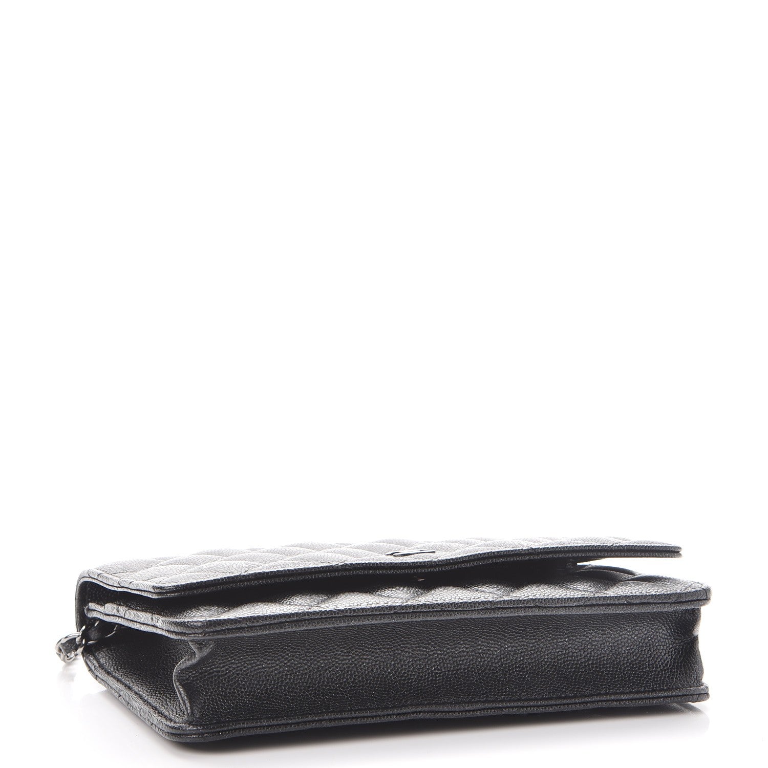 Chanel Metallic Caviar Quilted Wallet On Chain WOC Black 4 of 9