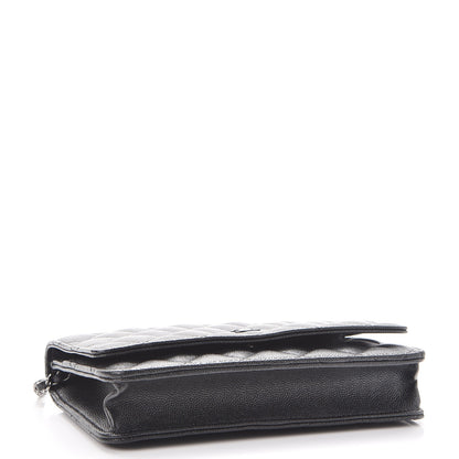 Chanel Metallic Caviar Quilted Wallet On Chain WOC Black 4 of 9