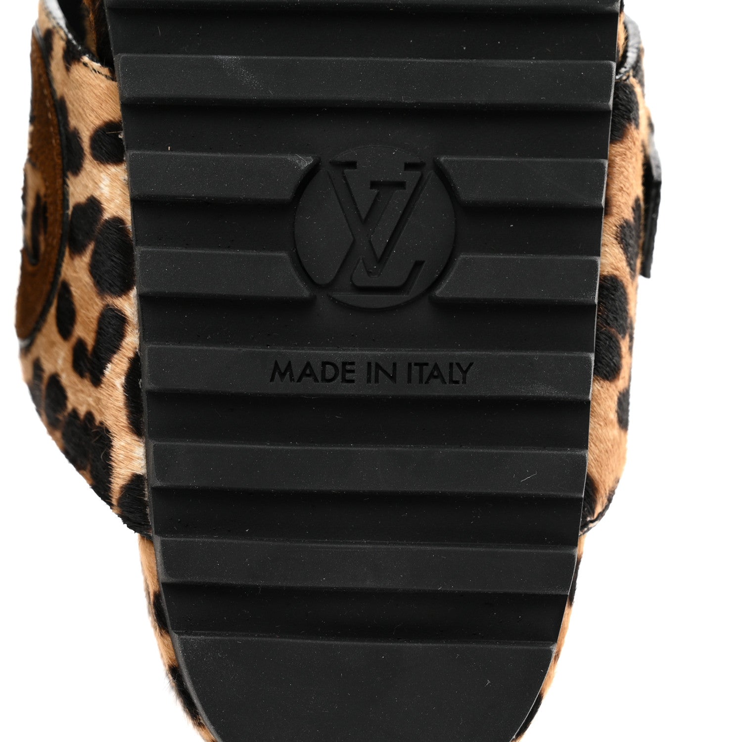 Louis Vuitton Calfskin Pony Hair Leopard Bom Dia Mule Sandals 36 Cognac Brown 7 of 9