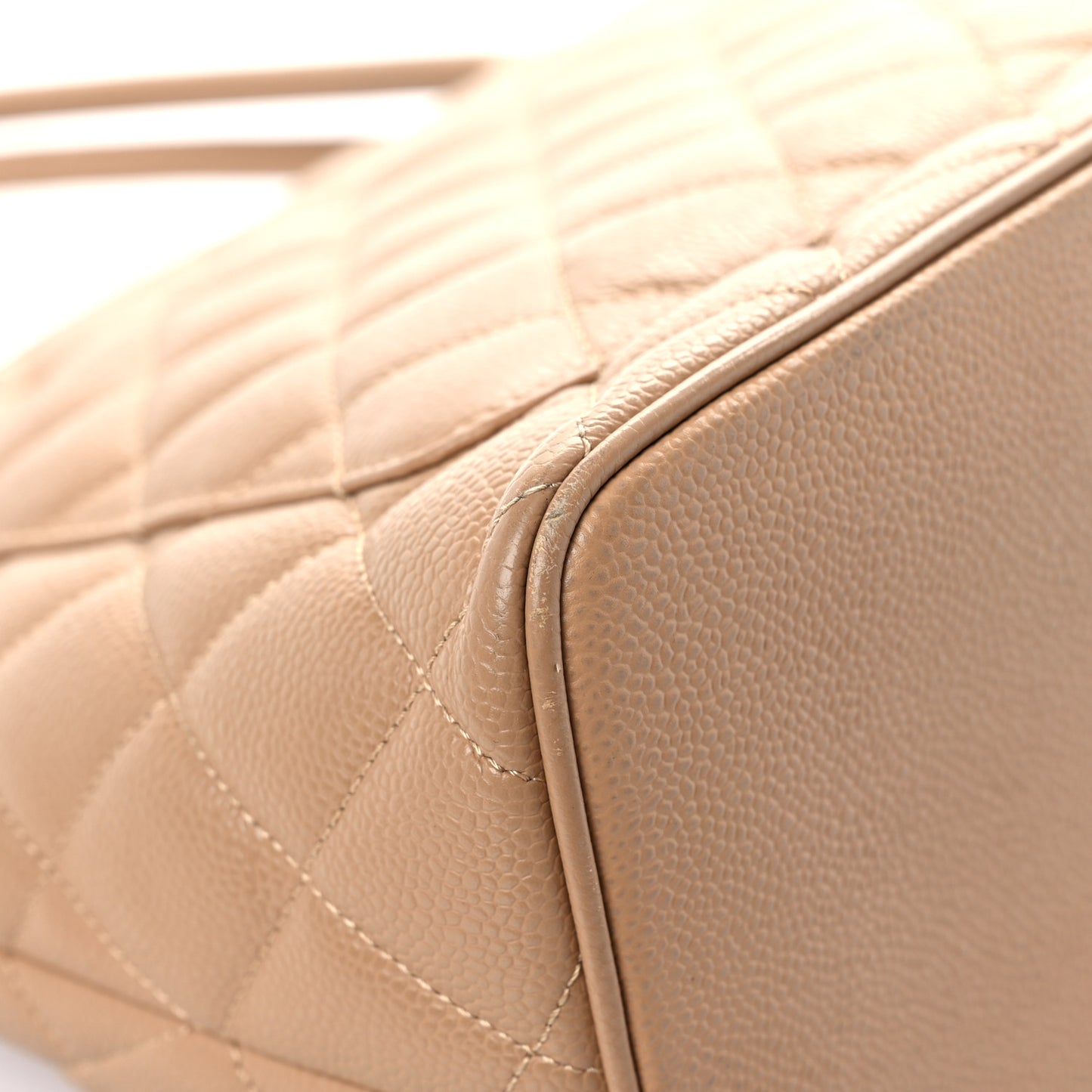 Caviar Quilted Medallion Tote Beige