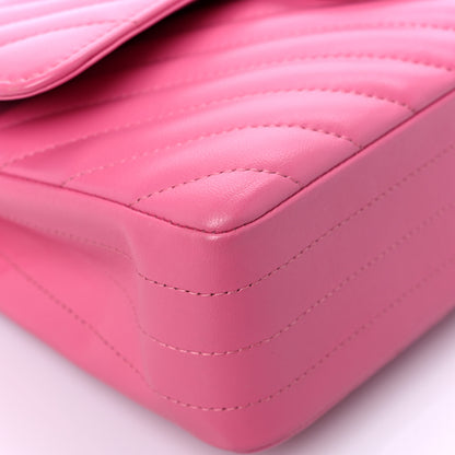 Chanel Lambskin Chevron Quilted Small Double Flap Pink 8 of 13