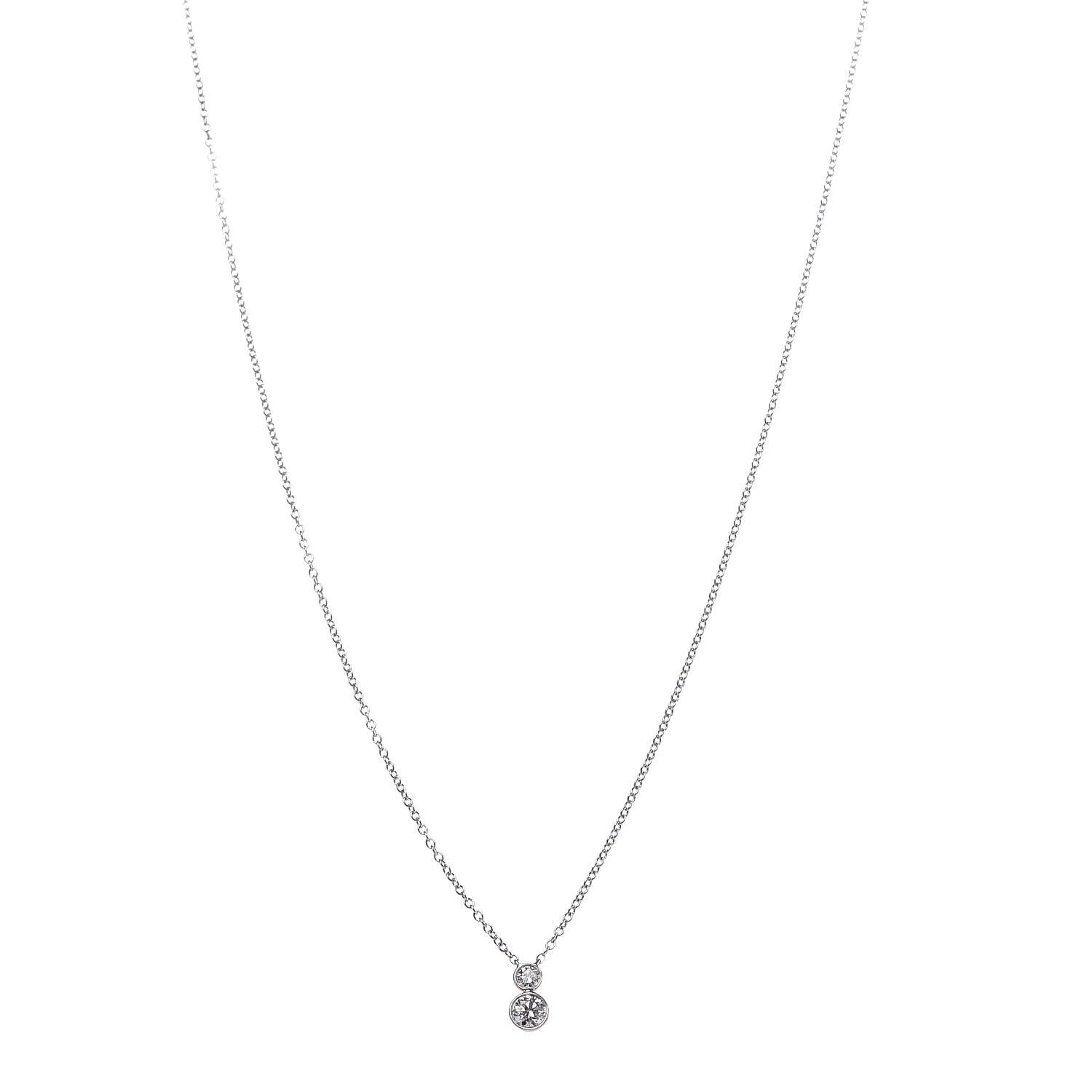 Tiffany Platinum Diamond 0.19ct Jazz Pendant Necklace 1 of 6