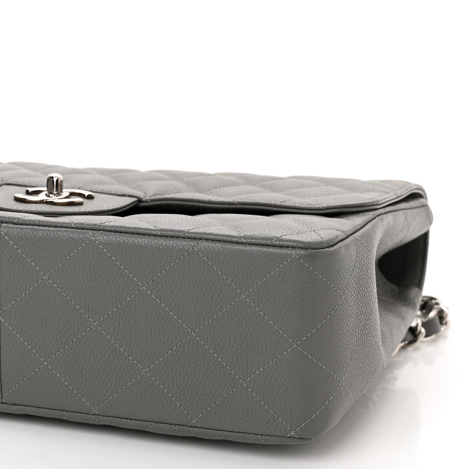Chanel Caviar Quilted Jumbo Single Flap Grey 10 of 10