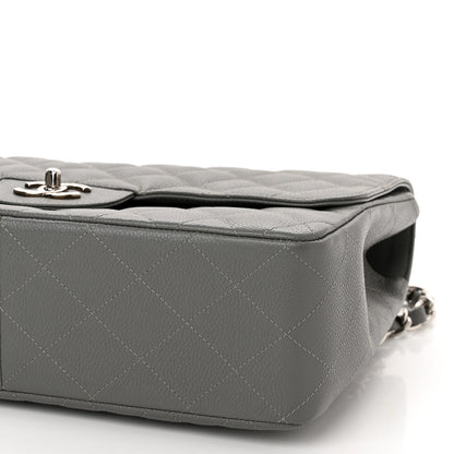 Chanel Caviar Quilted Jumbo Single Flap Grey 10 of 10