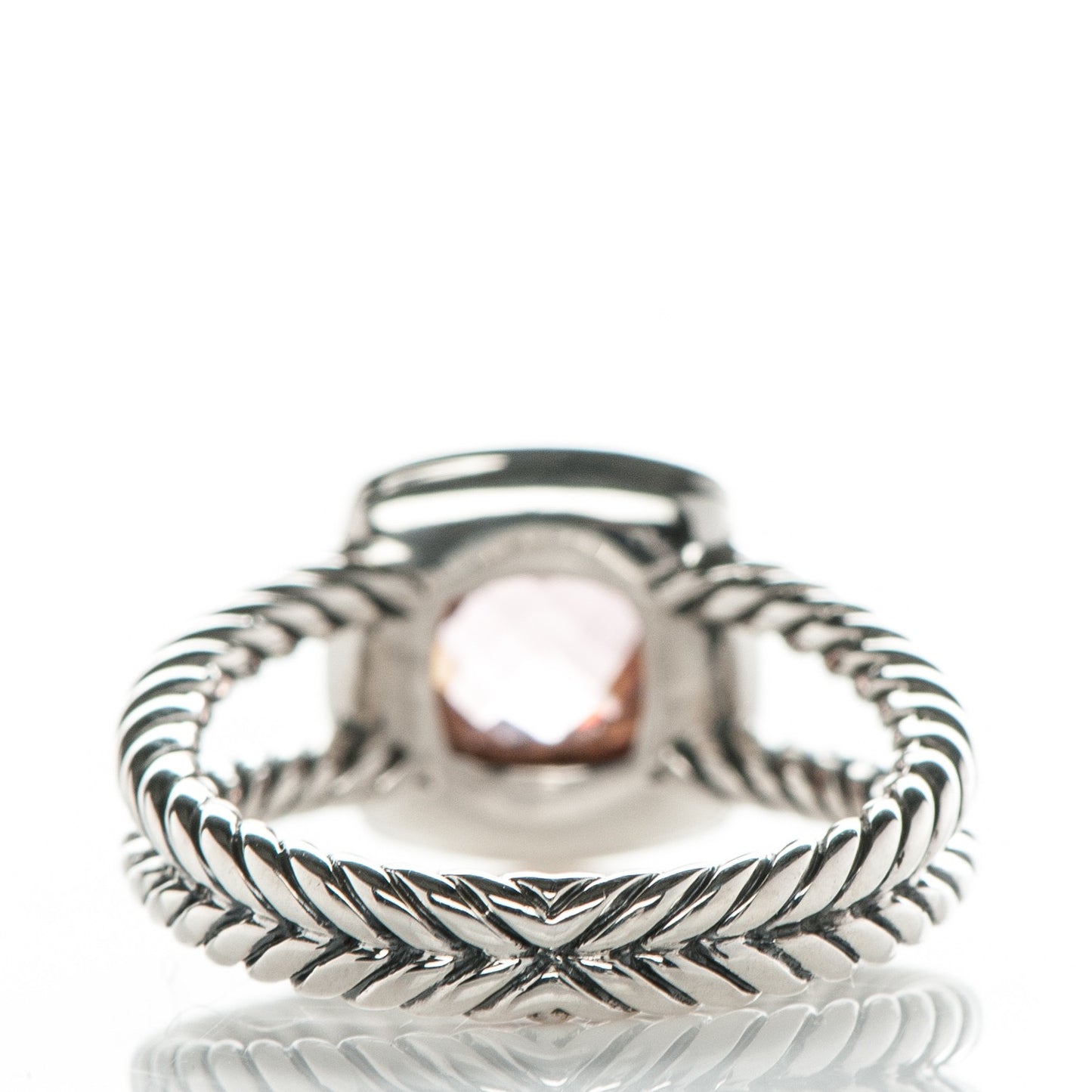 Sterling Silver Diamond Morganite 7mm Petite Albion Ring 53 6.5
