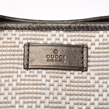 Gucci Woven Raffia Diamante Tote White 12 of 12