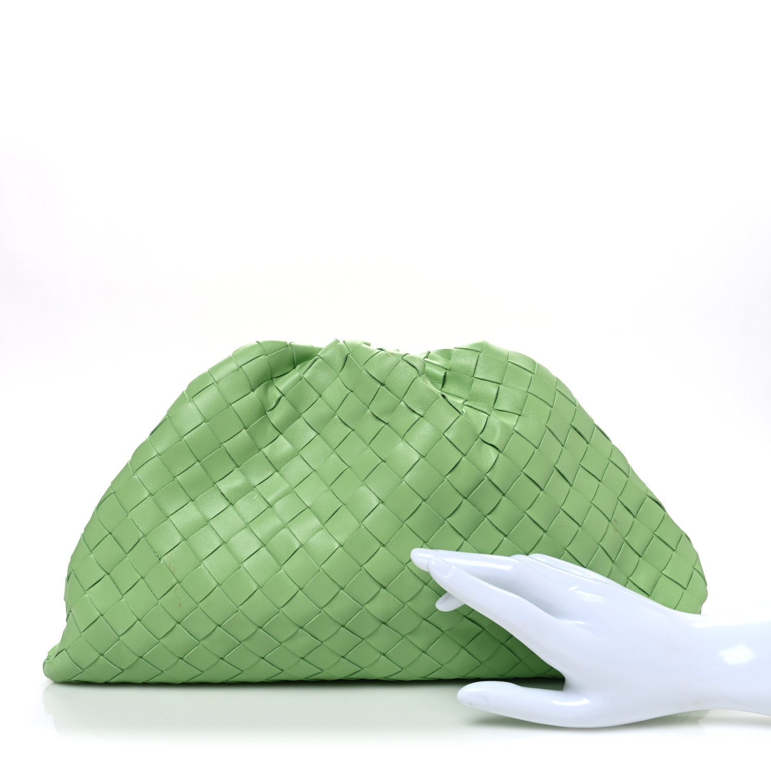 Bottega Veneta Nappa Maxi Intrecciato The Pouch Oversized Clutch Pistachio 2 of 12