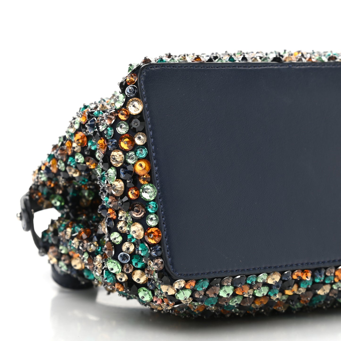 Beaded Micro Peekaboo Iconic Satchel Blue Multicolor