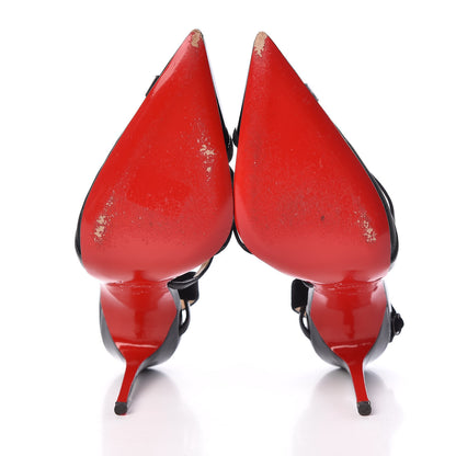 Christian Louboutin Patent Kid Suede Mesh Evoluta 100 Pumps 38 Black 7 of 17