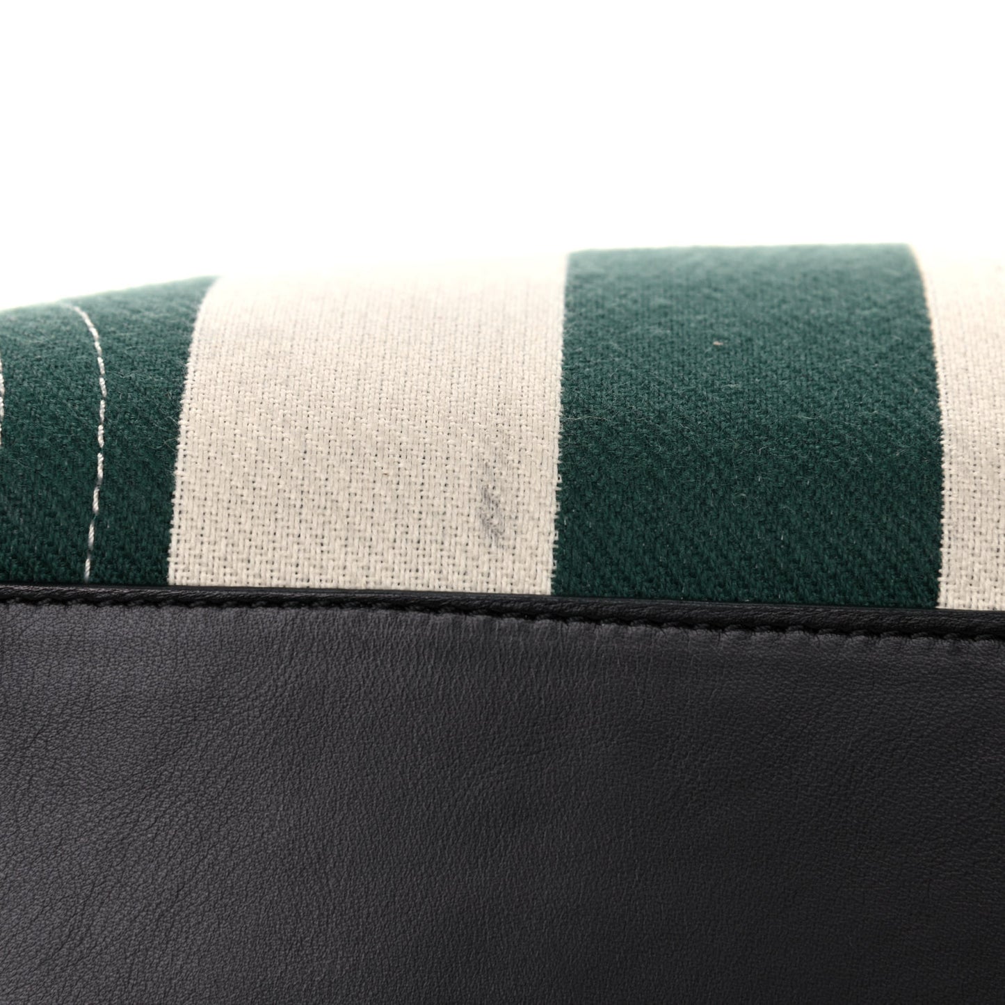 Cotton Canvas Striped Medium Phantom Luggage White Green