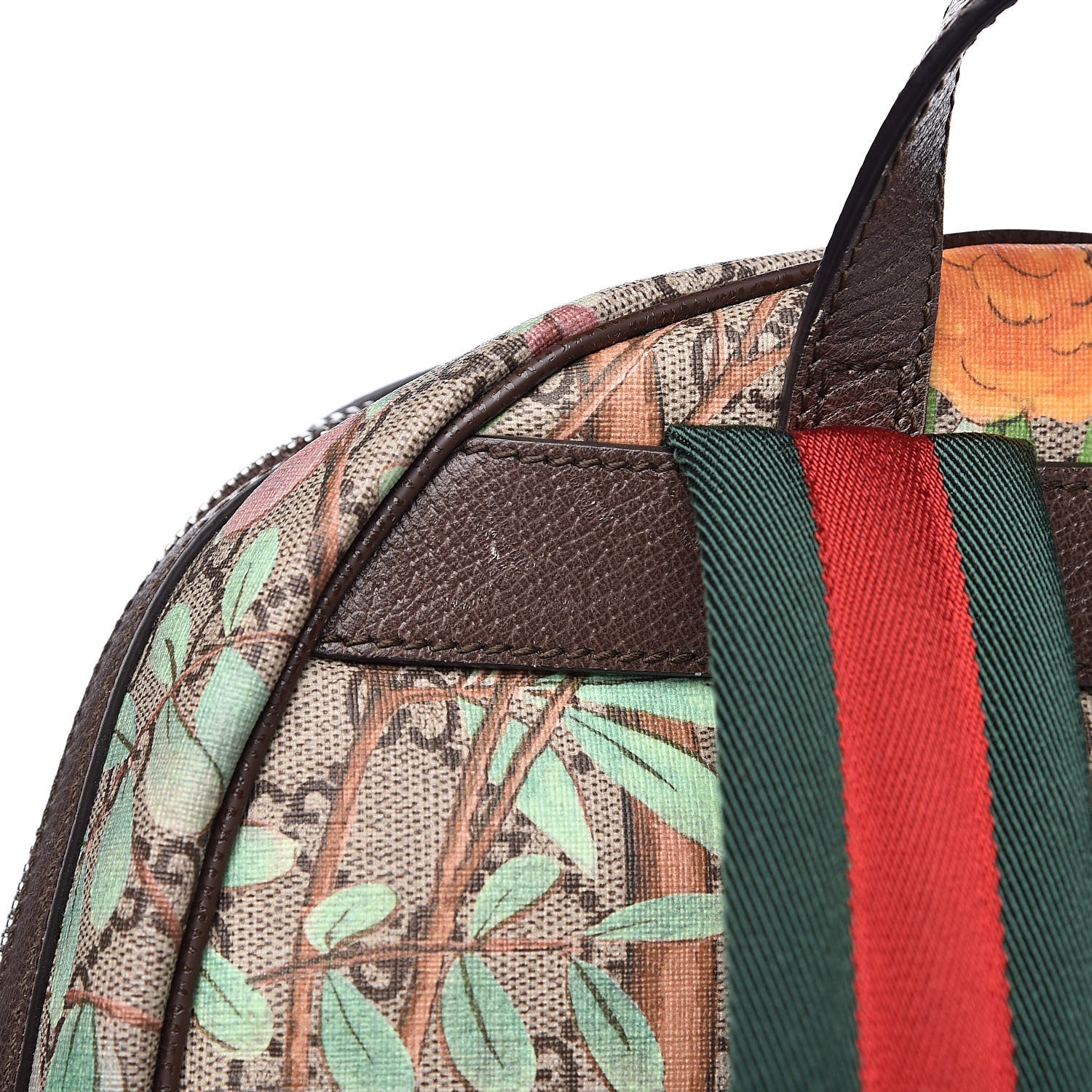 Gucci GG Supreme Monogram Tian Web Small Day Backpack Beige Multicolor New Acero 8 of 16