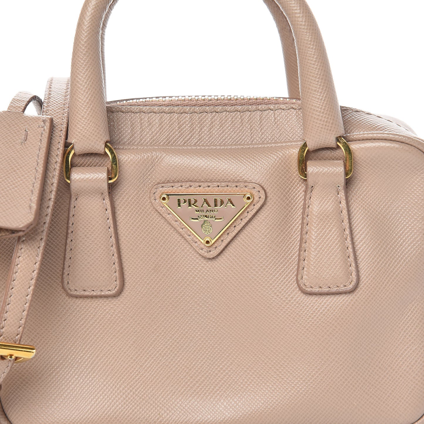 Saffiano Lux Mini Top Handle Crossbody Cammeo