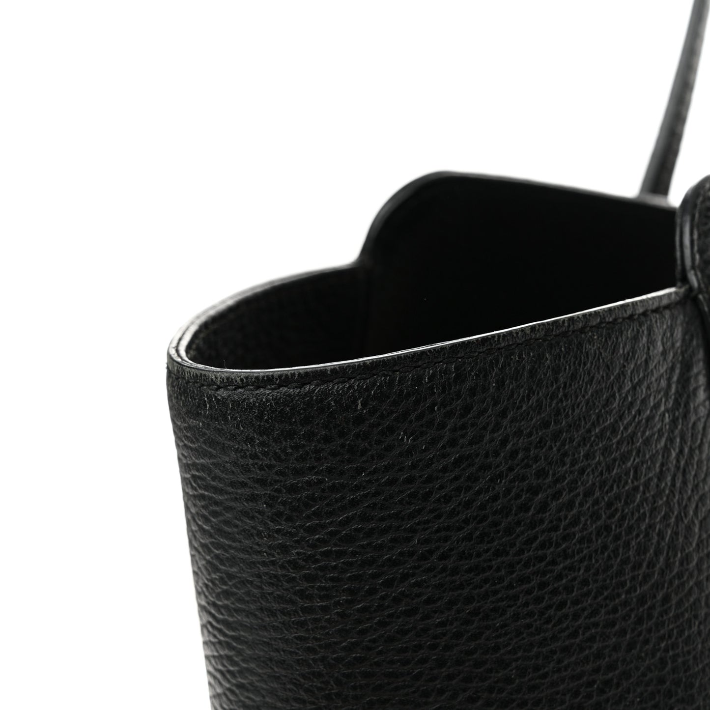 Pebbled Calfskin Medium Swing Tote Black