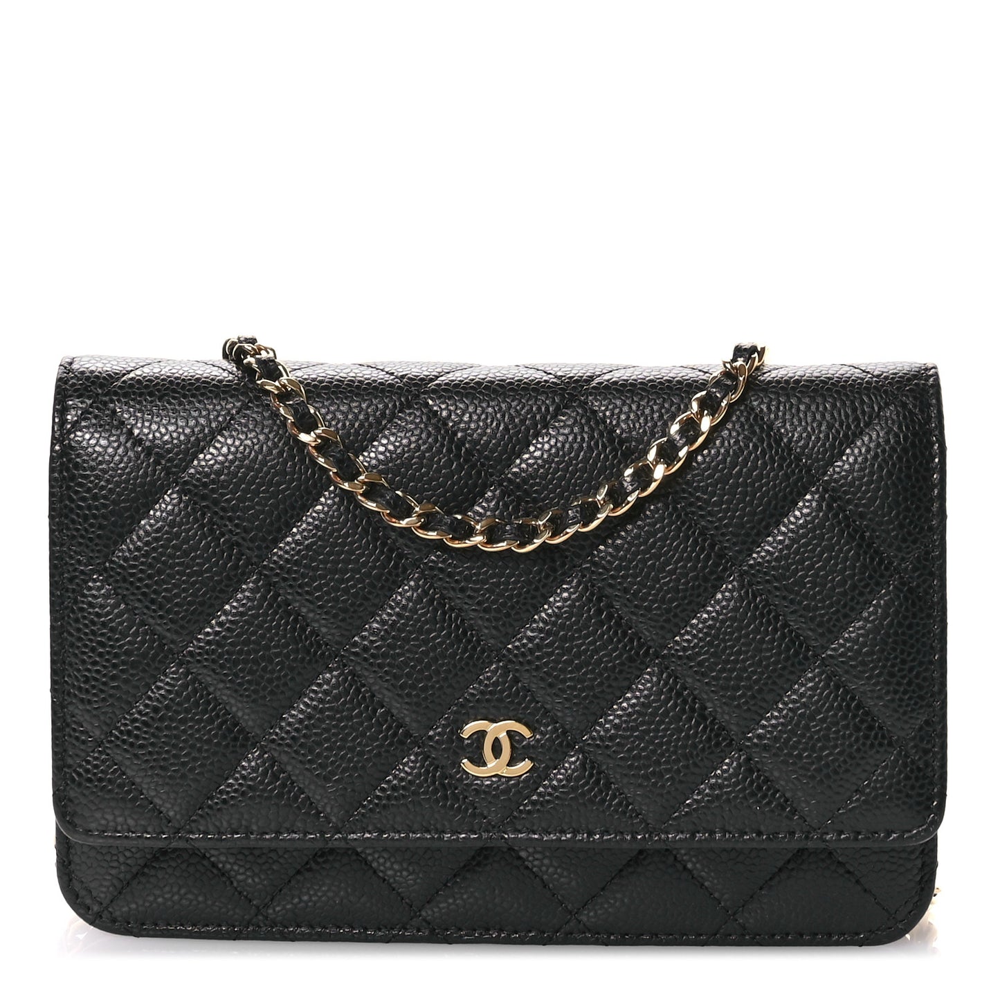 Caviar Quilted Wallet On Chain WOC Black