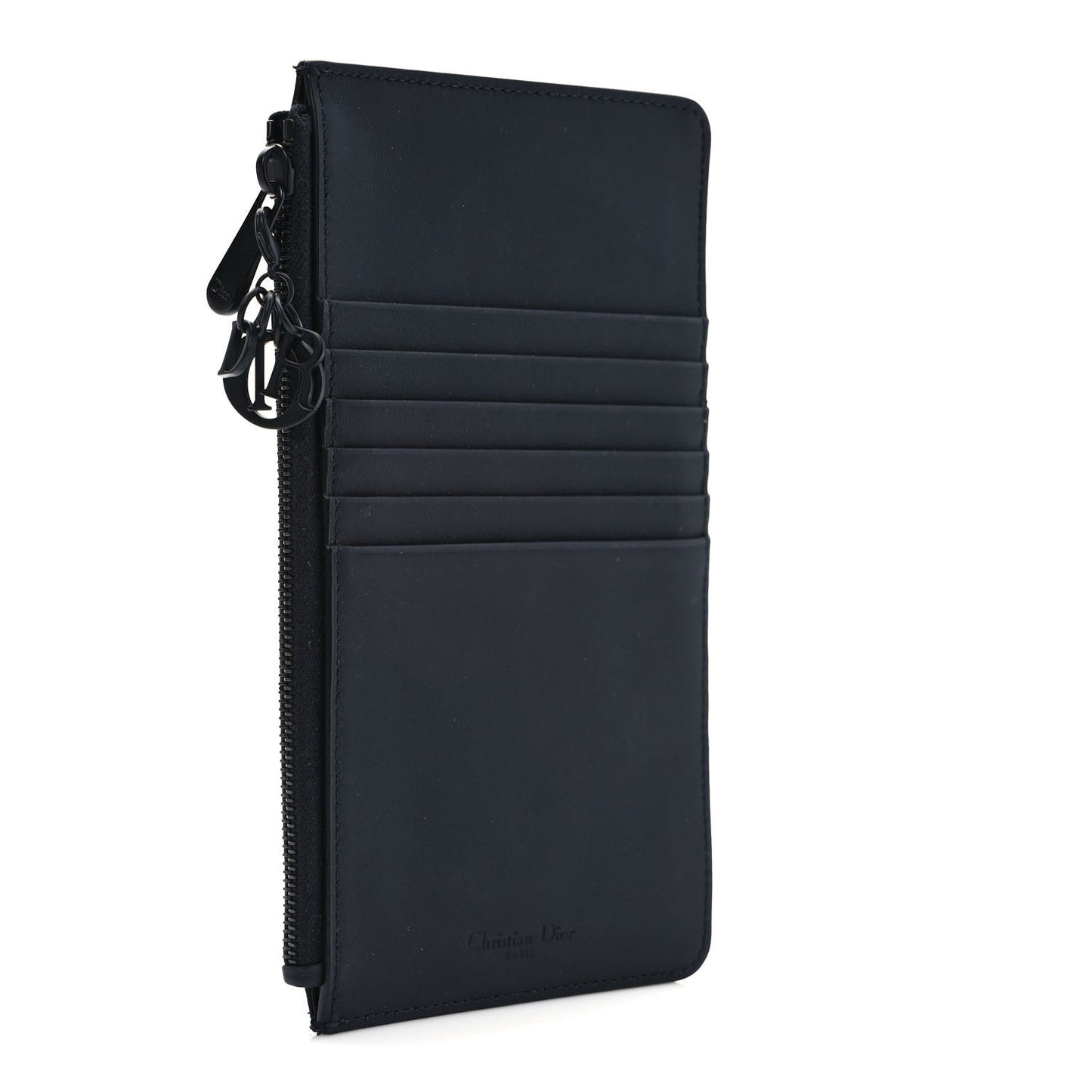 Ultra Matte Calfskin Cannage Large Lady Dior Zip Wallet Black