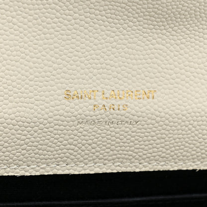 Saint Laurent Grain De Poudre Textured Mixed Matelasse Triquilt Monogram Clutch Blanc Vintage 6 of 17