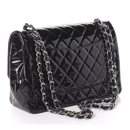 Chanel Patent Quilted Jumbo Double Flap Black 3 of 9
