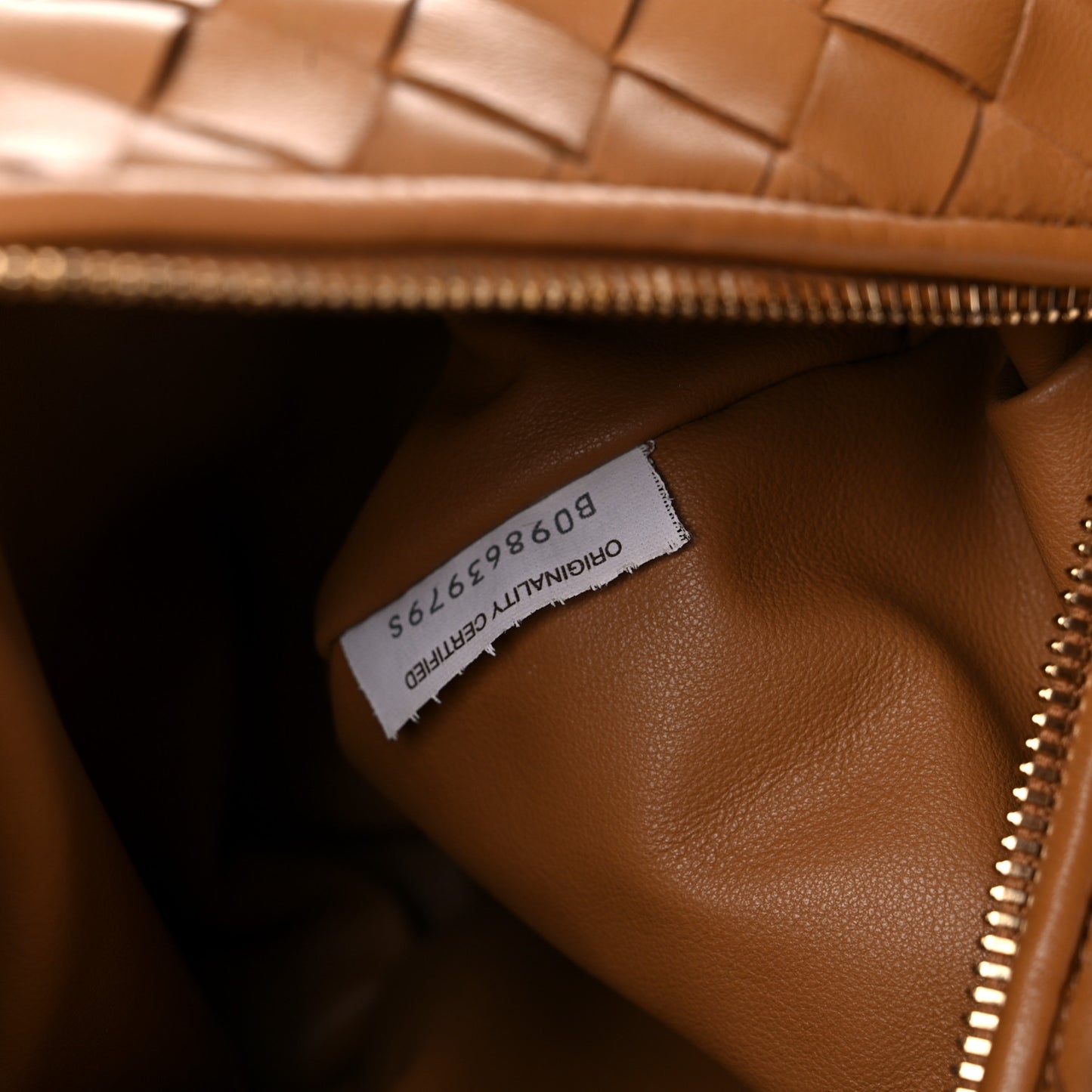 Nappa Intrecciato Teen Jodie Hobo Caramel