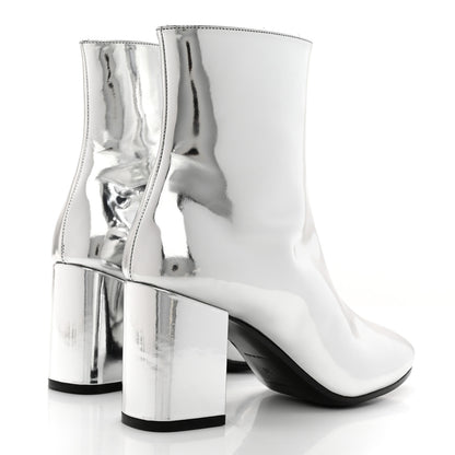 Balenciaga Miroir Calfskin Ankle Booties 36 Argent 4 of 12